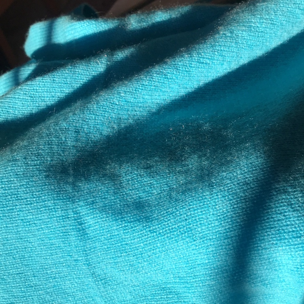 Turquoise cashmere Shrug /poncho - Picture 6 of 6